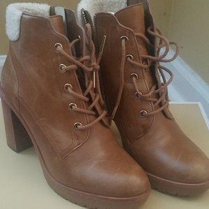 Michael Kors Dark Camel Lace up Bootie